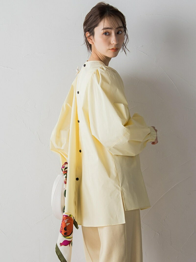 【SALE／60%OFF】【雑誌掲載】ボリュームスリーブバックボタンブラウス＜洗濯機で洗える＞ Droite lautreamont ドロワット・ロートレアモン トップス シャツ・ブラウス イエロー ホワイト ブラック【RBA_E】【送料無料】[Rakuten Fashion]のサムネイル