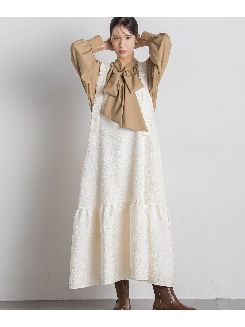 【SALE／50%OFF】ふくれジャガードジャンドレ≪手洗い可能≫ VICKY ビッキー ワンピース・ドレス ワンピース ベージュ ホワイト グリーン ブラック【RBA_E】【送料無料】[Rakuten Fashion]