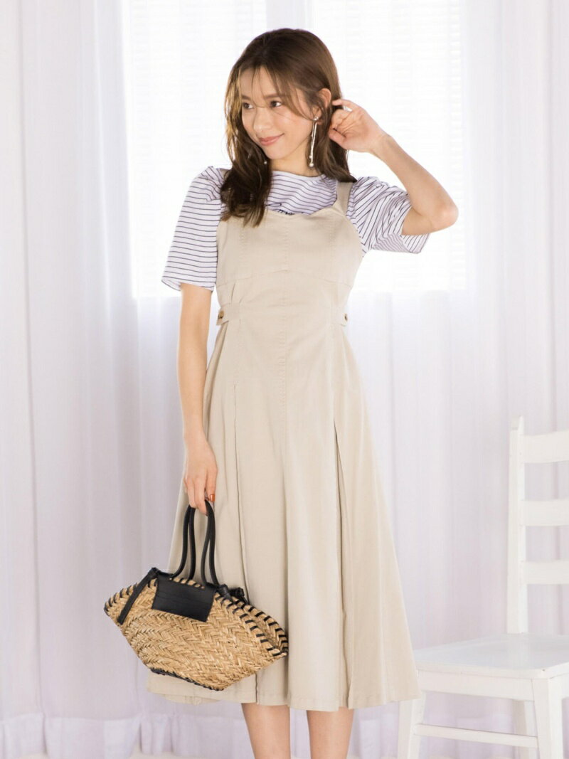 【SALE／50%OFF】【大きいサイズ】ツイルジャンスカ QUEENS COURT クイーンズコート ワンピース・ドレス シャツワンピース ホワイト ベージュ【RBA_E】【送料無料】[Rakuten Fashion]