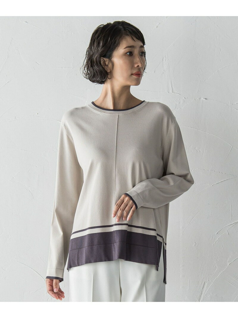 Rakuten - 【SALE／40%OFF】配色ニット≪手洗い可能≫ la.f... ラ・エフ トップス ニット ベージュ レッド グレー【RBA_E】【送料無料】[Rakuten Fashion]