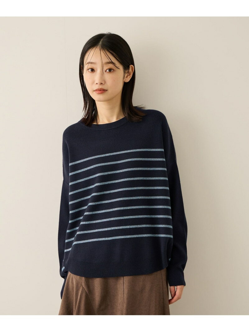 ラメボーダーウォッシャブルコクーンニット≪洗濯機で洗える≫ ketty ケティ トップス ニット ネイビー ホワイト グレー【送料無料】[Rakuten Fashion]