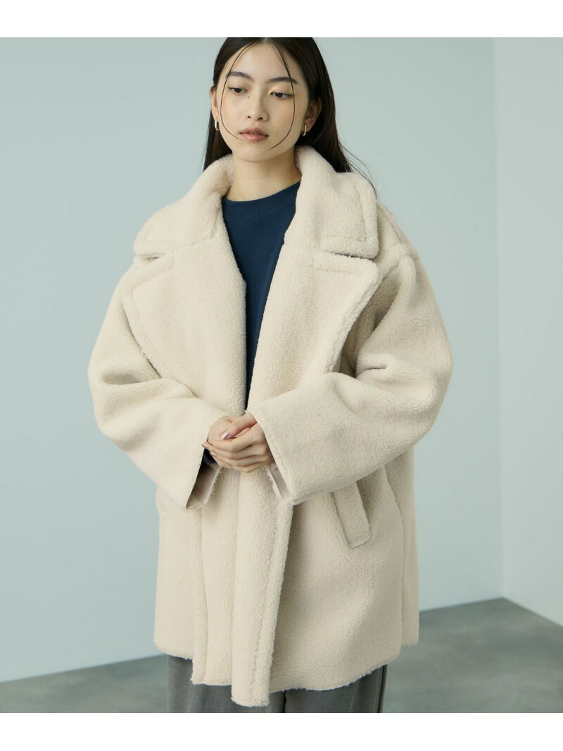 Rakuten - 【SALE／60%OFF】フェイクムートンミドルダブルコート VICKY ビッキー ジャケット・アウター その他のジャケット・アウター ホワイト ブラック【RBA_E】【送料無料】[Rakuten Fashion]