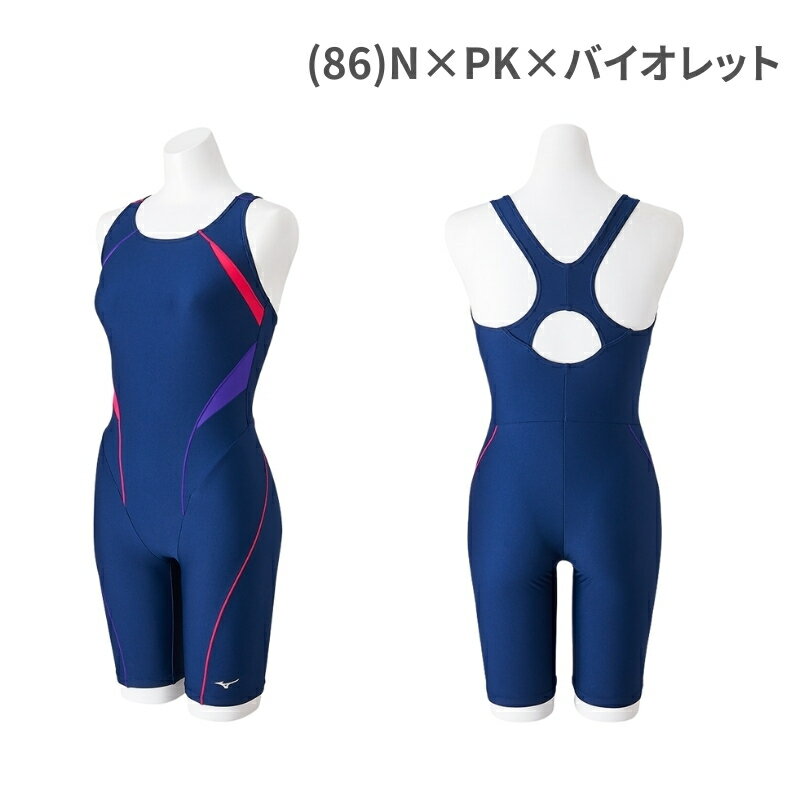 MIZUNO ミズノ スイムウェア 女性用 レディース アクアフィットネス用オールインワン ブラック ピンク ホワイト ポリエステル フィットネス 水着 N2JGB312 3
