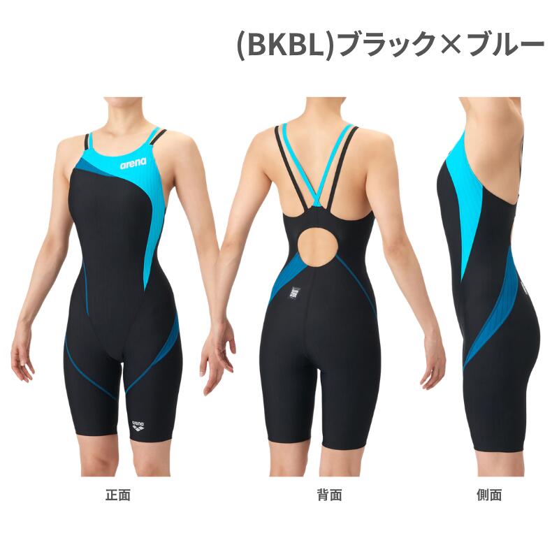 ジャワスポーツ楽天市場支店のarena アリーナ レディース 競泳水着 WA承認 WORLD AQUATICS承認 レーシング水着 ハーフレッグ オープンバック AQUA RACING ECO AQUASTRIPE FINA承認 試合 大会 競泳 水泳 スイミング はっ水 リサイクル素材 初級スイマー AS6SRC56L｜アングル2