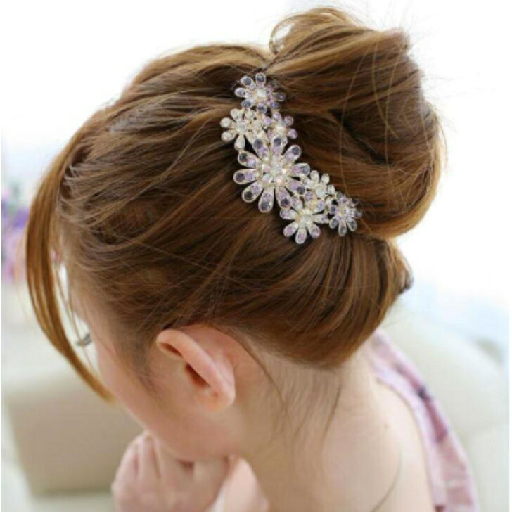 ヘアアクセサリー レディース かんざし 簪 ヘアアクセ ライトストーン フラワー 花...