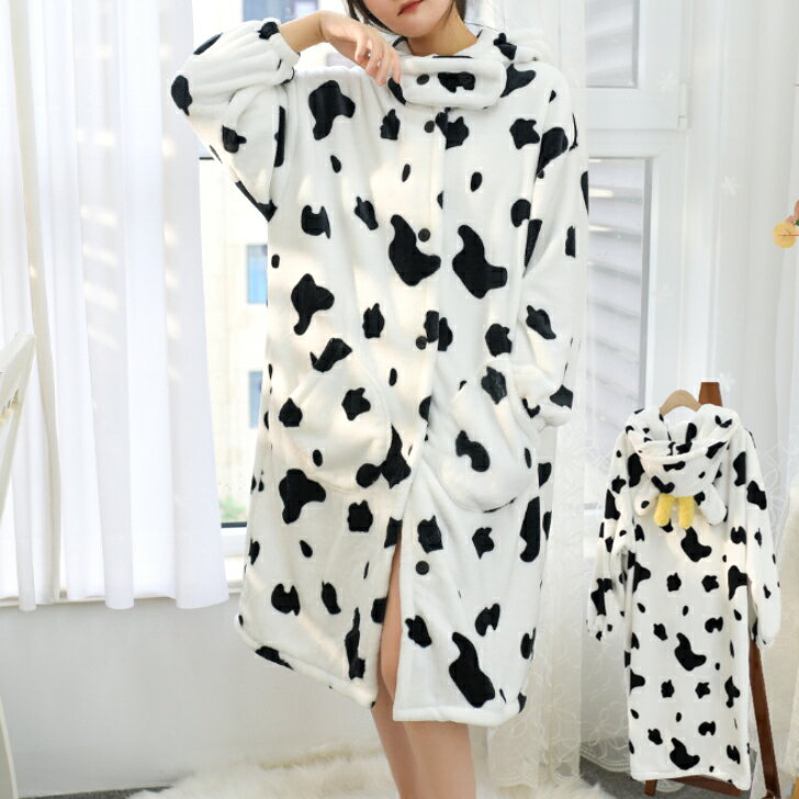 ルームウェア レディース パジャマ コスプレ ハロウィーン 秋 冬 長袖 ワンピース ロング 起毛 もこもこ ふわもこ 牛 アニマル ボーダー ストライプ 無地...