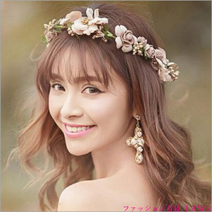 ヘアアクセサリー レディース 花かんむり 大人 カチューシャ ヘアバンド 花冠 頭飾り ヘッドバンド 花 フラワー コスプレ ハロウィン 結婚式 ブライダル 造花 ヘッドドレス ボタニカル リボン 海外旅行 ナチュラル イベント 衣装 小物 海 ビーチ フェス 麦わら帽子のサムネイル
