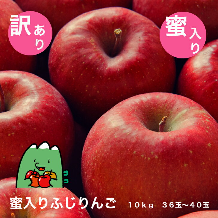 【訳あり】蜜入り りんご ふじ 家庭用 10kg 36玉～40玉 山形 農家支援 産地直送 果物 山 ...