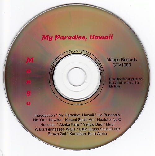 【新品】Hawaiian ハワイアン Hula CDMango/My Paradise, Hawai`iCarl Villaverde & Thomas Villaverde