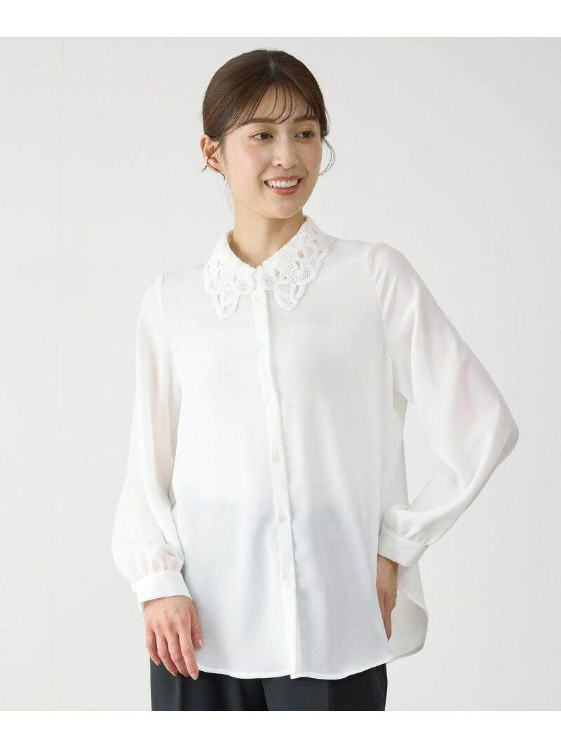 樂天商城 - 【SALE／30%OFF】衿レースブラウス JAYRO ジャイロ トップス シャツ・ブラウス ホワイト ネイビー パープル【RBA_E】[Rakuten Fashion]
