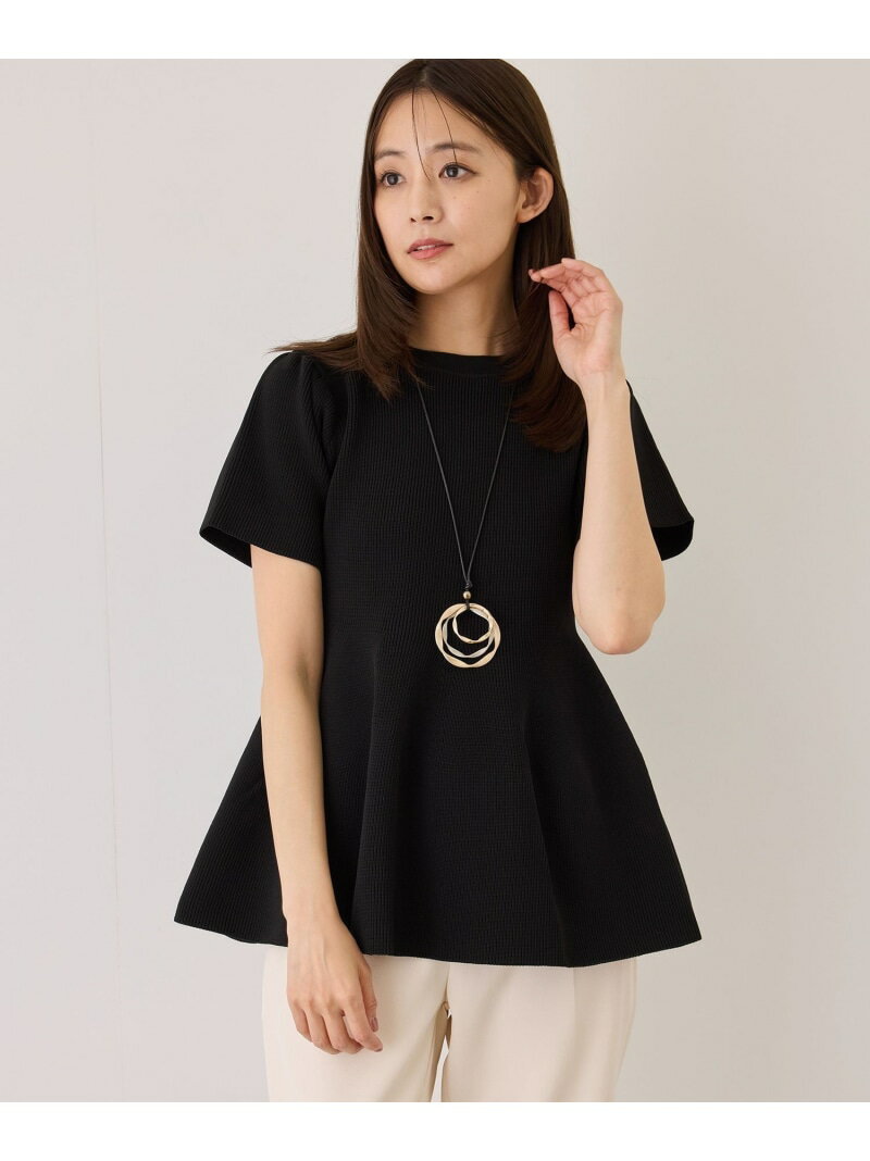 樂天商城 - 【SALE／20%OFF】ペプラムニットチュニック JAYRO ジャイロ トップス ニット ピンク ブルー ホワイト ブラック【RBA_E】【送料無料】[Rakuten Fashion]