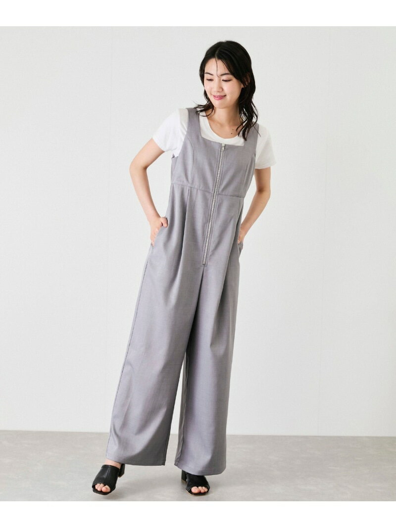 【SALE／30%OFF】【EC限定】フロントジップサロペット JAYRO ジャイロ オールインワン・オーバーオール オーバーオール・サロペット グレー ベージュ ブラウン【RBA_E】【送料無料】[Rakuten Fashion]