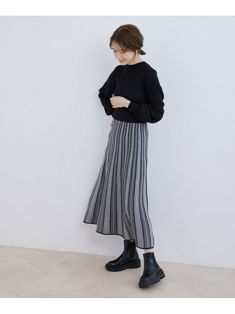 【SALE／30%OFF】ヘリンボーン配色 スカートワンピース JAYRO ジャイロ ワンピース・ドレス ワンピース ブラック ベージュ【RBA_E】【送料無料】[Rakuten Fashion]