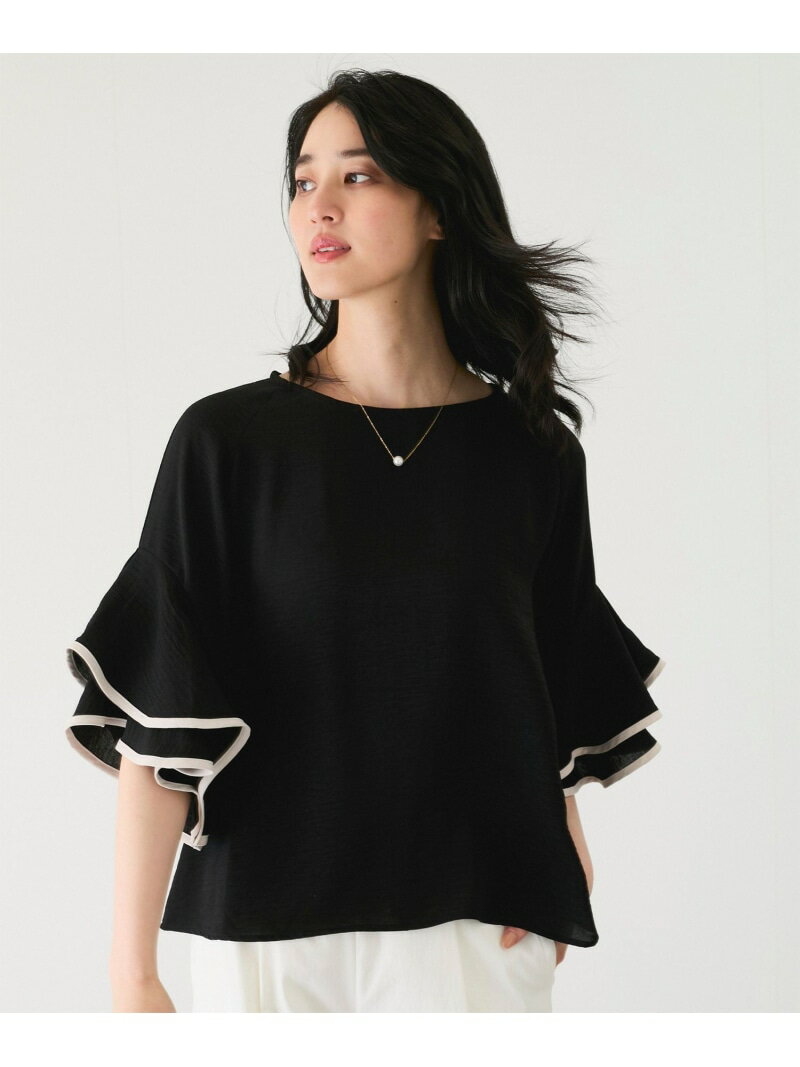 【SALE／30%OFF】フレアスリーブブラウス JAYRO ジャイロ トップス シャツ・ブラウス ホワイト ブラック【RBA_E】[Rakuten Fashion]