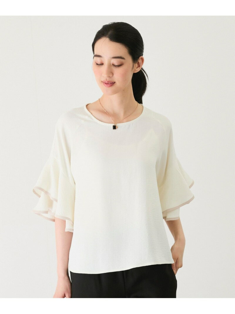 【SALE／30%OFF】フレアスリーブブラウス JAYRO ジャイロ トップス シャツ・ブラウス ホワイト ブラック【RBA_E】[Rakuten Fashion]