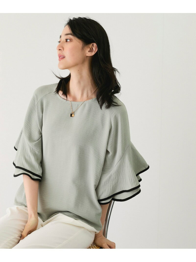 【SALE／30%OFF】フレアスリーブブラウス JAYRO ジャイロ トップス シャツ・ブラウス ホワイト ブラック【RBA_E】[Rakuten Fashion]