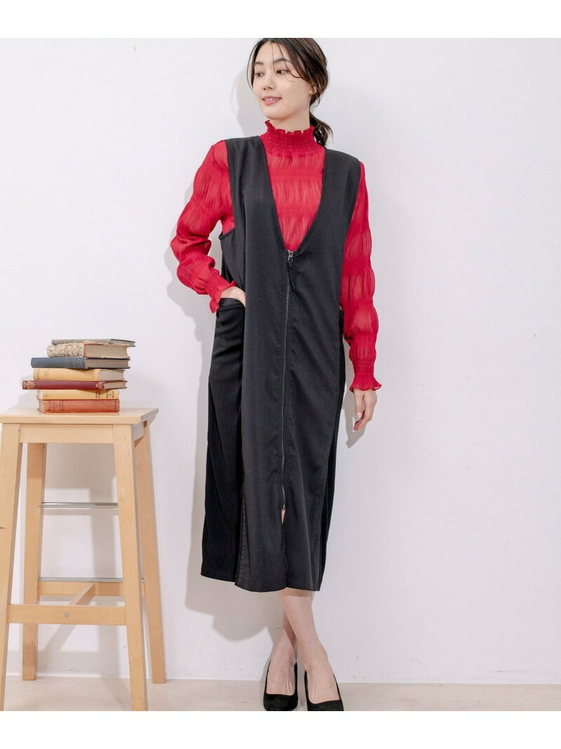 樂天商城 - 【SALE／50%OFF】リブZIPジレワンピース JAYRO ジャイロ スカート その他のスカート ブラック ブラウン【RBA_E】【送料無料】[Rakuten Fashion]