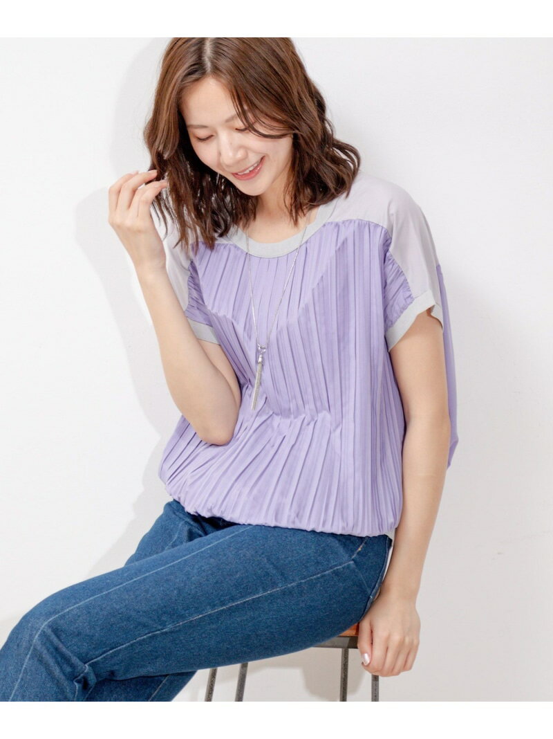 【SALE／50%OFF】サテンプリーツ切替ブラウス JAYRO ジャイロ トップス シャツ・ブラウス イエロー グレー パープル【RBA_E】[Rakuten Fashion]