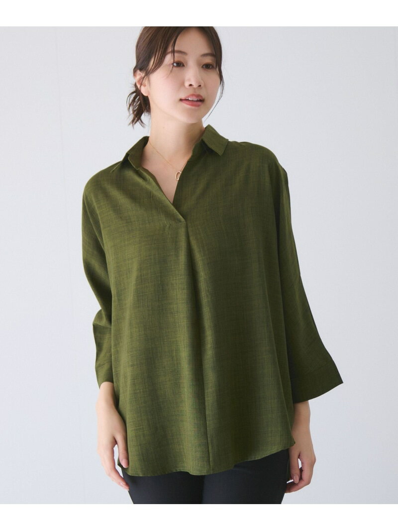 【SALE／30%OFF】麻ライクスキッパーブラウス JAYRO ジャイロ トップス シャツ・ブラウス パープル ブルー ネイビー グリーン【RBA_E】[Rakuten Fashion]