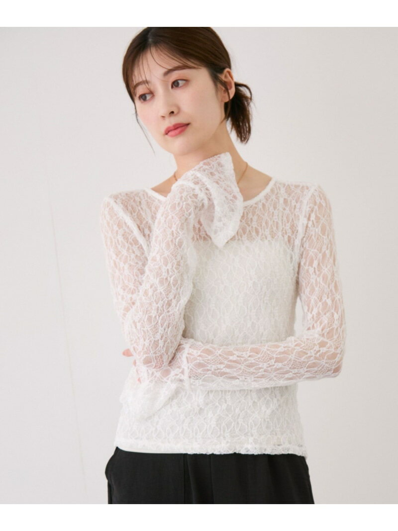 樂天商城 - 【SALE／20%OFF】ストレッチレース袖フリルプルオーバー JAYRO ジャイロ トップス カットソー・Tシャツ ブルー ホワイト ブラック【RBA_E】[Rakuten Fashion]