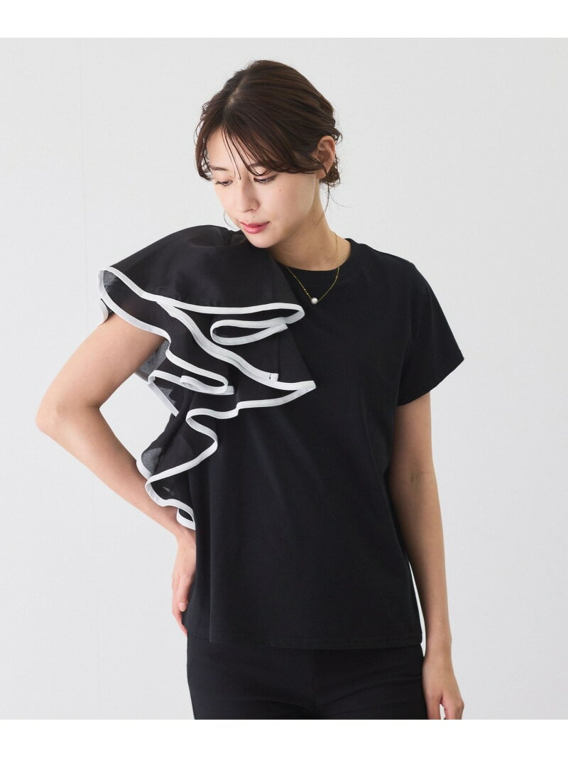 樂天商城 - 【SALE／30%OFF】ワンサイドラッフルTシャツ JAYRO ジャイロ トップス カットソー・Tシャツ ホワイト ブラック ブルー【RBA_E】【送料無料】[Rakuten Fashion]