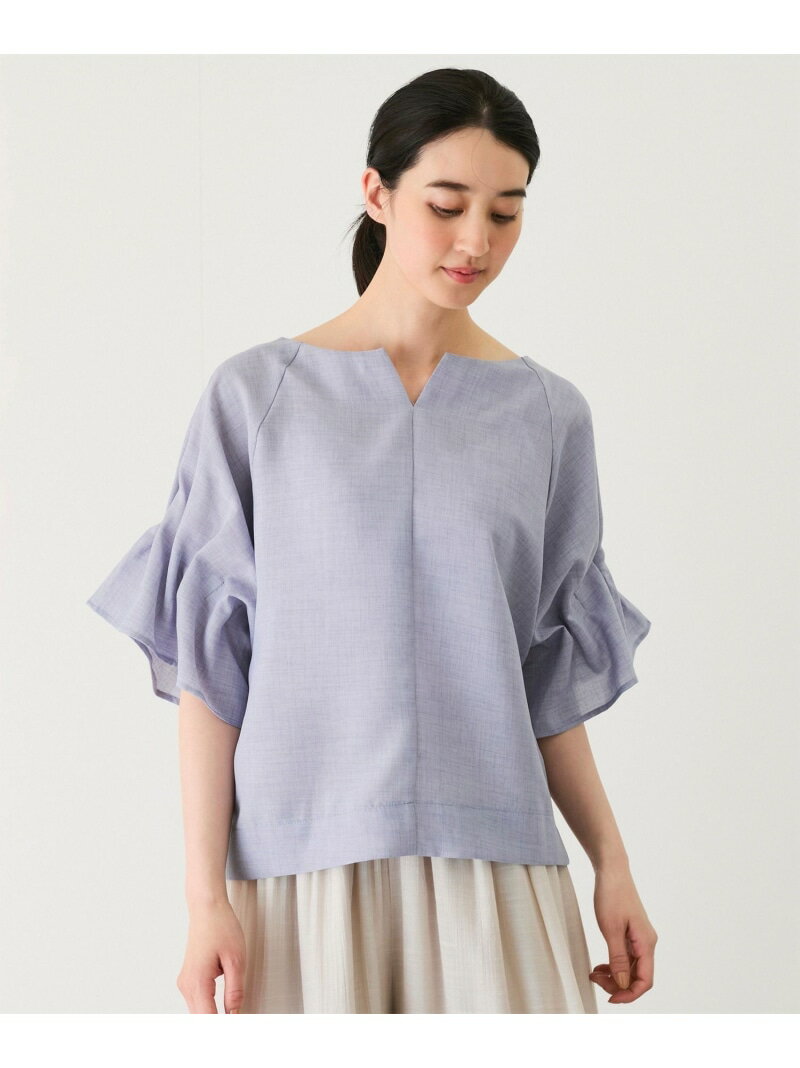 樂天商城 - 【SALE／30%OFF】袖ウェーブタックブラウス JAYRO ジャイロ トップス シャツ・ブラウス ブルー ベージュ ホワイト【RBA_E】[Rakuten Fashion]