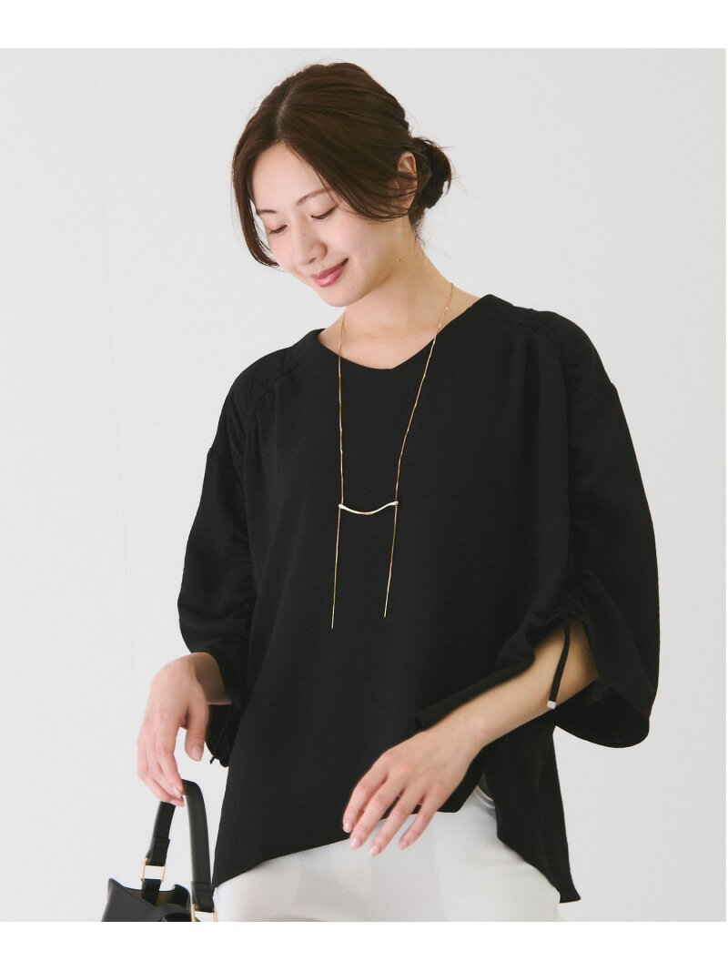 樂天商城 - 【SALE／30%OFF】麻ライクギャザースリーブブラウス JAYRO ジャイロ トップス シャツ・ブラウス ブラック ブルー グリーン【RBA_E】【送料無料】[Rakuten Fashion]