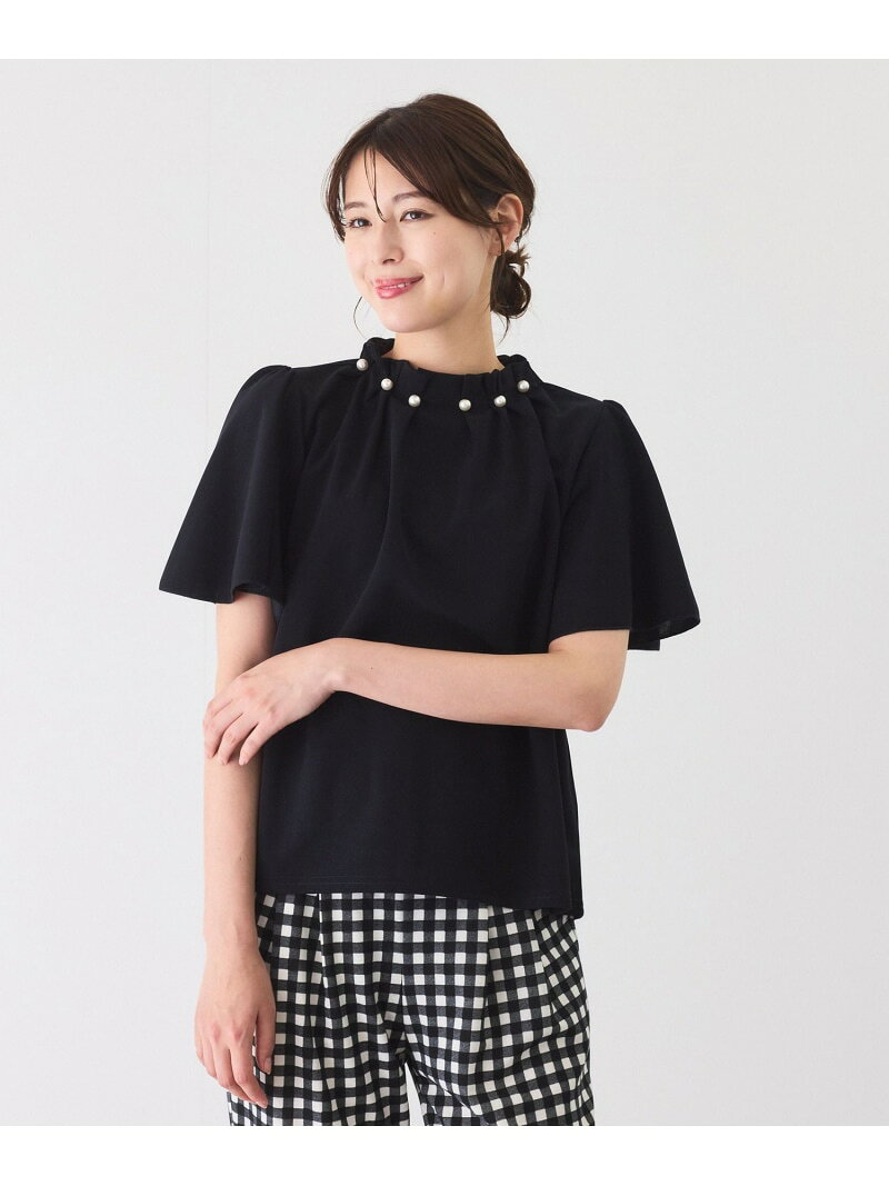 【SALE／30%OFF】衿パール使いプルオーバー JAYRO ジャイロ トップス シャツ・ブラウス ブラック グレー【RBA_E】[Rakuten Fashion]
