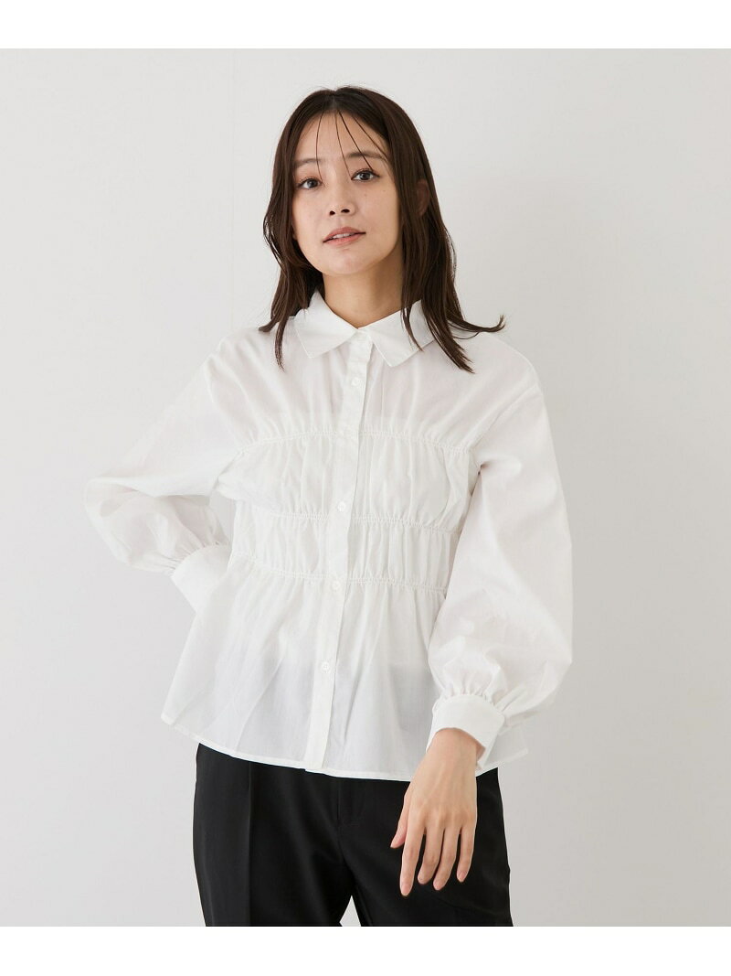 【SALE／20%OFF】ブロードシャーリングブラウス JAYRO ジャイロ トップス シャツ・ブラウス ネイビー カーキグリーン ホワイト ワインレッド【RBA_E】【送料無料】[Rakuten Fashion] jayro-10004485 JAYRO パッケージ画像