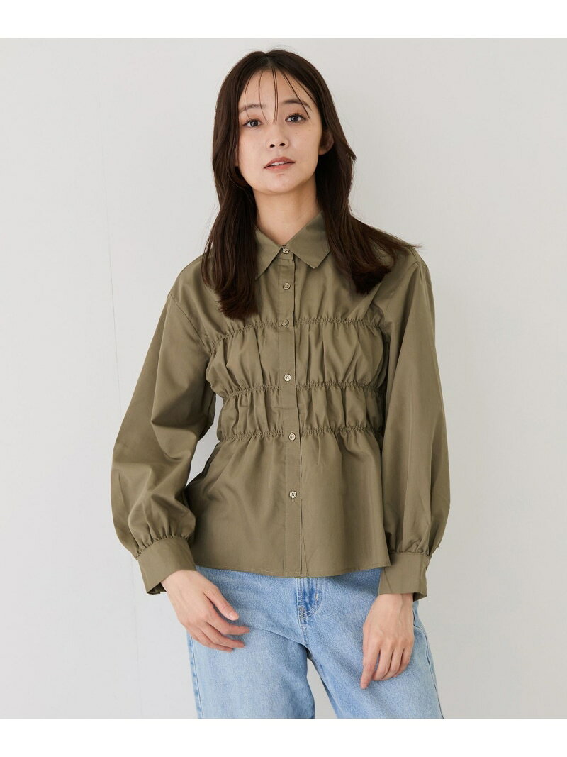 【SALE／20%OFF】ブロードシャーリングブラウス JAYRO ジャイロ トップス シャツ・ブラウス ネイビー カーキグリーン ホワイト ワインレッド【RBA_E】【送料無料】[Rakuten Fashion] jayro-10004485 JAYRO サンプル画像2