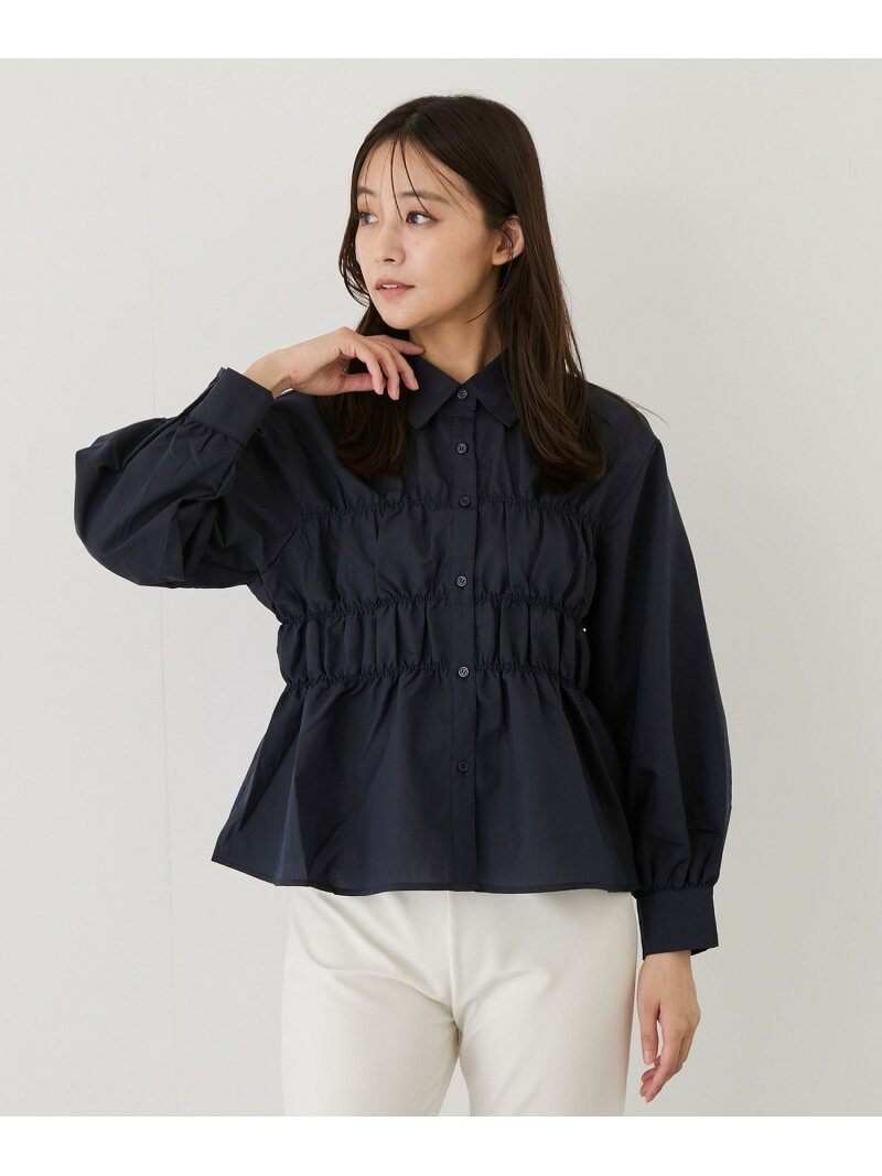 【SALE／20%OFF】ブロードシャーリングブラウス JAYRO ジャイロ トップス シャツ・ブラウス ネイビー カーキグリーン ホワイト ワインレッド【RBA_E】【送料無料】[Rakuten Fashion] jayro-10004485 JAYRO サンプル画像3