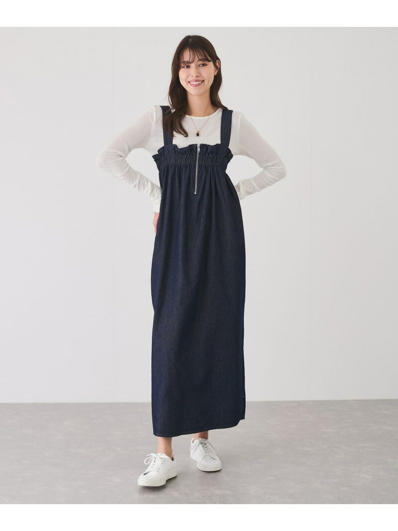 【SALE／30%OFF】フロントジップフリルジャンパースカート JAYRO ジャイロ ワンピース・ドレス ジャンパースカート ブルー ネイビー ブラック【RBA_E】【送料無料】[Rakuten Fashion]