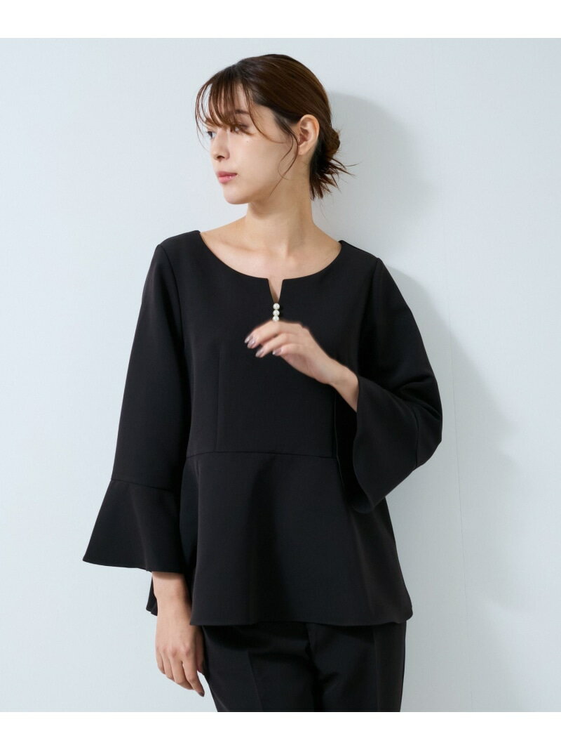 【SALE／50%OFF】【360度ストレッチ】セットアップ対応ペプラムブラウス JAYRO ジャイロ トップス シャツ・ブラウス ブラック ベージュ ネイビー【RBA_E】[Rakuten Fashion]