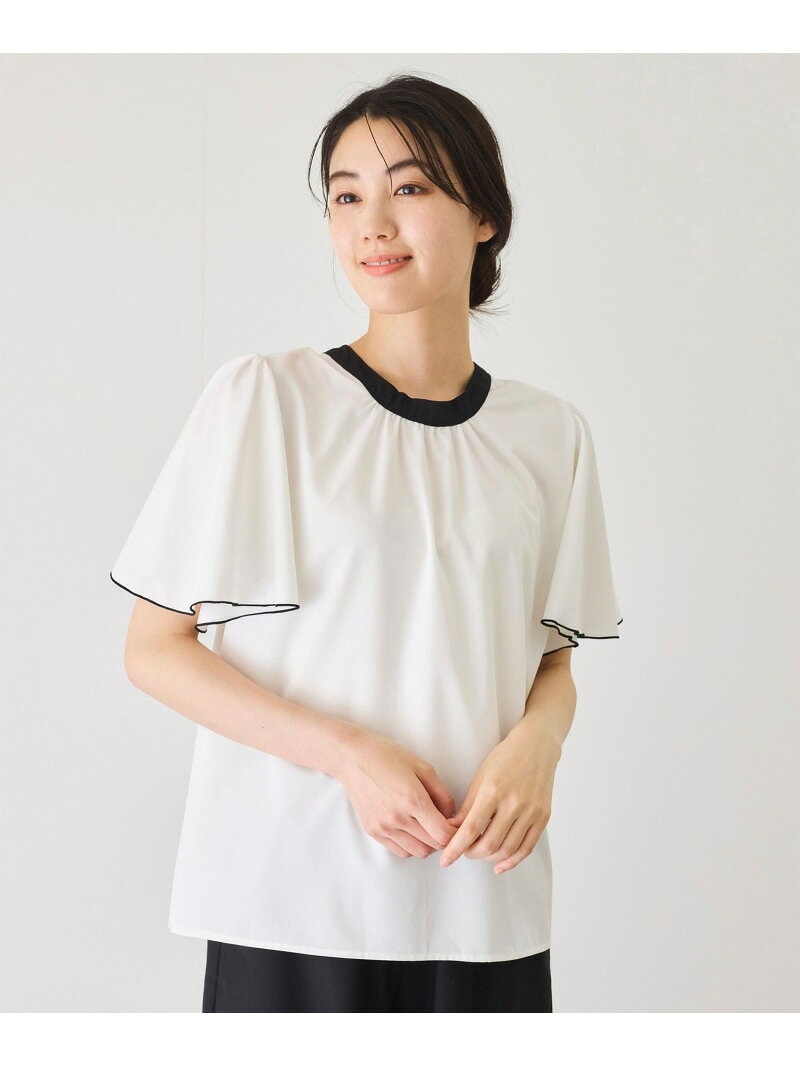 【SALE／30%OFF】配色バンドカラーブラウス JAYRO ジャイロ トップス シャツ・ブラウス ブルー ホワイト ブラック【RBA_E】[Rakuten Fashion]