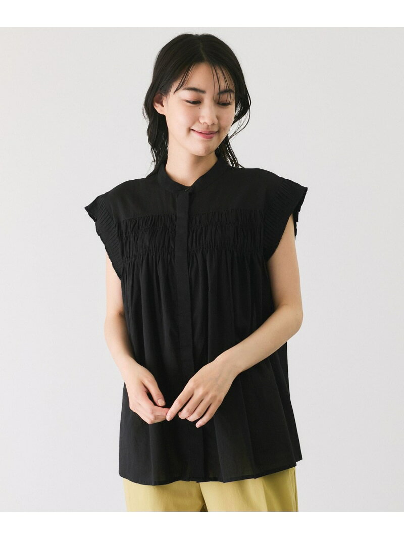樂天商城 - 【SALE／30%OFF】綿ボイルピンタックスタンドブラウス JAYRO ジャイロ トップス シャツ・ブラウス ブラック ホワイト【RBA_E】[Rakuten Fashion]