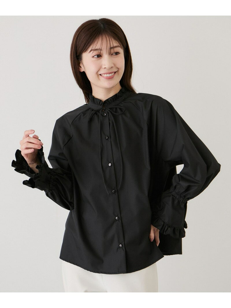 【SALE／30%OFF】ネックフリルキャンディ袖ブラウス JAYRO ジャイロ トップス シャツ・ブラウス ブルー ブラック ホワイト【RBA_E】[Rakuten Fashion]