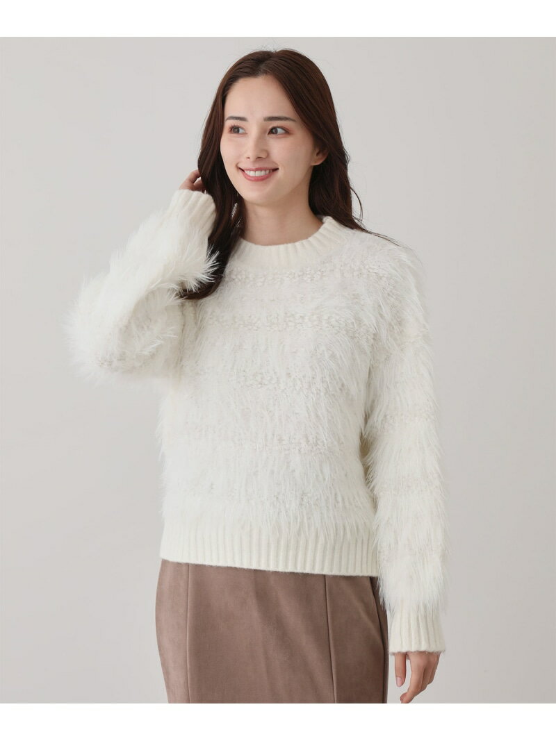 樂天商城 - 【SALE／50%OFF】シャギーラメニット JAYRO ジャイロ トップス ニット ホワイト ベージュ【RBA_E】[Rakuten Fashion]