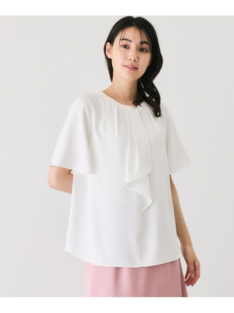 樂天商城 - 【SALE／20%OFF】前フリル半袖ボウタイブラウス JAYRO ジャイロ トップス シャツ・ブラウス ブルー ネイビー ホワイト ピンク【RBA_E】【送料無料】[Rakuten Fashion]