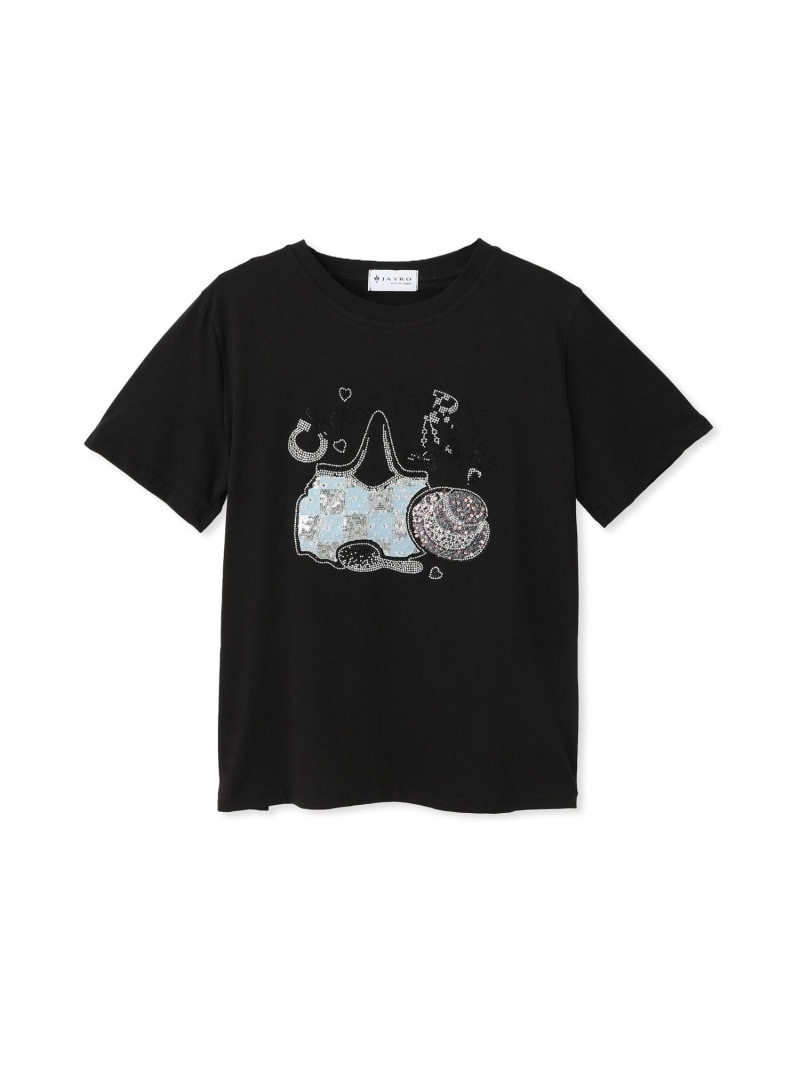 樂天商城 - ラインストーンデザインTシャツ JAYRO ジャイロ トップス カットソー・Tシャツ ホワイト ブラック【送料無料】[Rakuten Fashion]