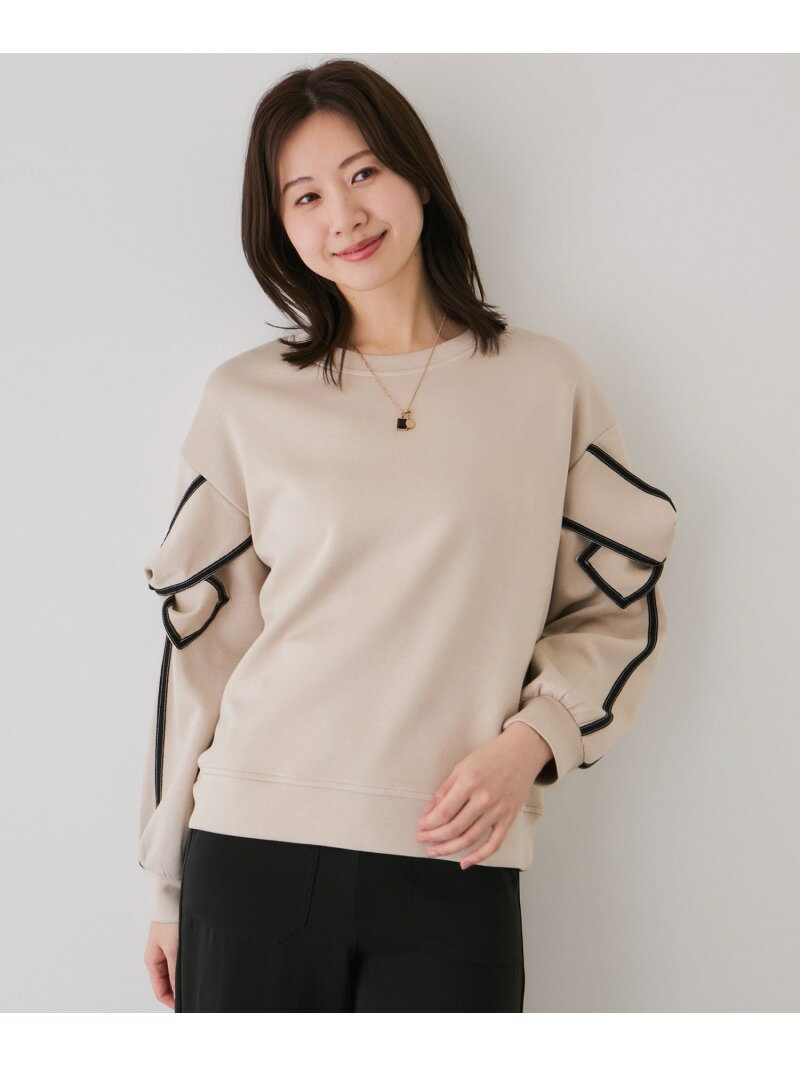 袖リボンプルオーバー JAYRO ジャイロ トップス スウェット・トレーナー ベージュ ブラック ネイビー ピンク【送料無料】[Rakuten Fashion]