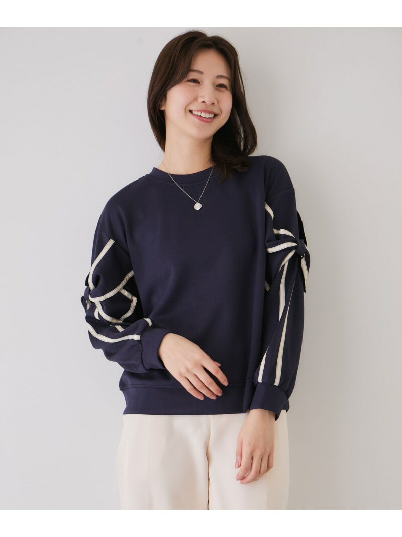樂天商城 - 【SALE／30%OFF】袖リボンプルオーバー JAYRO ジャイロ トップス スウェット・トレーナー ベージュ ブラック ネイビー ピンク【RBA_E】【送料無料】[Rakuten Fashion]
