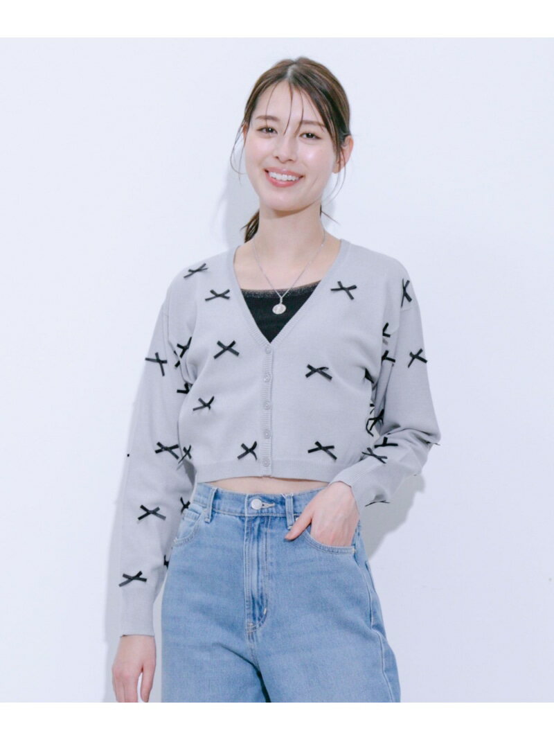 樂天商城 - 【SALE／50%OFF】麻タッチ天竺リボン付きカーディガン JAYRO ジャイロ トップス カーディガン グレー ホワイト ネイビー ピンク【RBA_E】[Rakuten Fashion]
