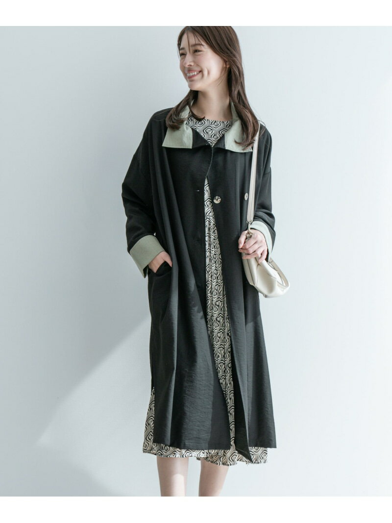 樂天商城 - 【SALE／50%OFF】麻調リラックススラップコート JAYRO ジャイロ ジャケット・アウター その他のジャケット・アウター ブラック ベージュ【RBA_E】【送料無料】[Rakuten Fashion]