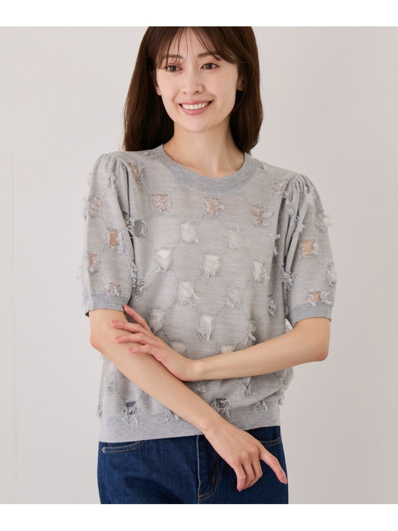樂天商城 - ラメジャガードフリンジプルオーバー JAYRO ジャイロ トップス ニット ホワイト グレー【送料無料】[Rakuten Fashion]