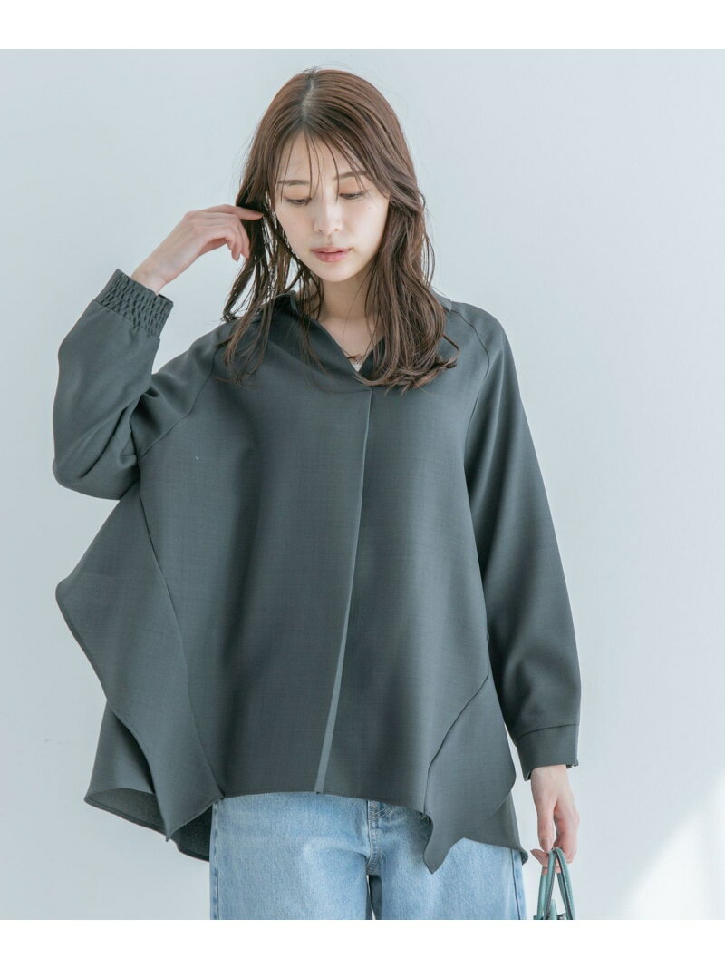 【SALE／50%OFF】麻調ツイルバックフリルブラウス JAYRO ジャイロ トップス シャツ・ブラウス イエロー ホワイト グリーン グレー【RBA_E】[Rakuten Fashion]