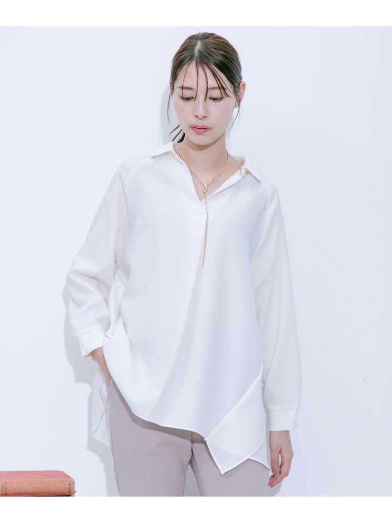 【SALE／50%OFF】麻調ツイルバックフリルブラウス JAYRO ジャイロ トップス シャツ・ブラウス イエロー ホワイト グリーン グレー【RBA_E】[Rakuten Fashion] 2