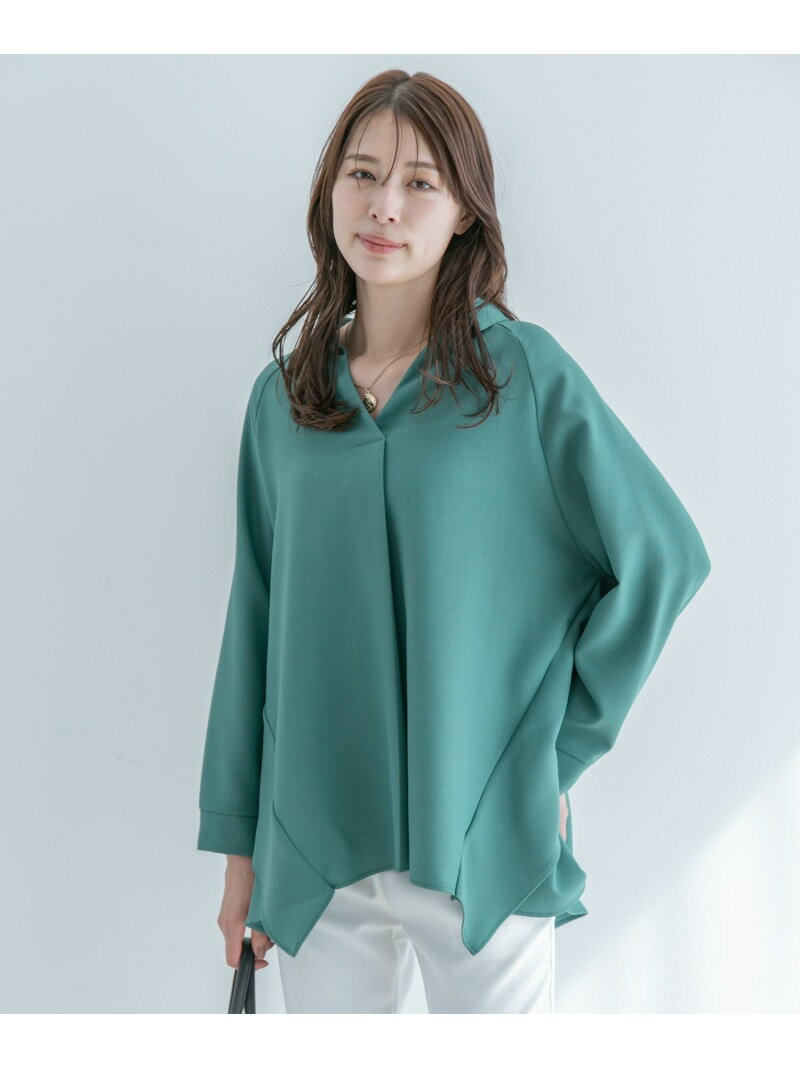 【SALE／50%OFF】麻調ツイルバックフリルブラウス JAYRO ジャイロ トップス シャツ・ブラウス イエロー ホワイト グリーン グレー【RBA_E】[Rakuten Fashion] 3