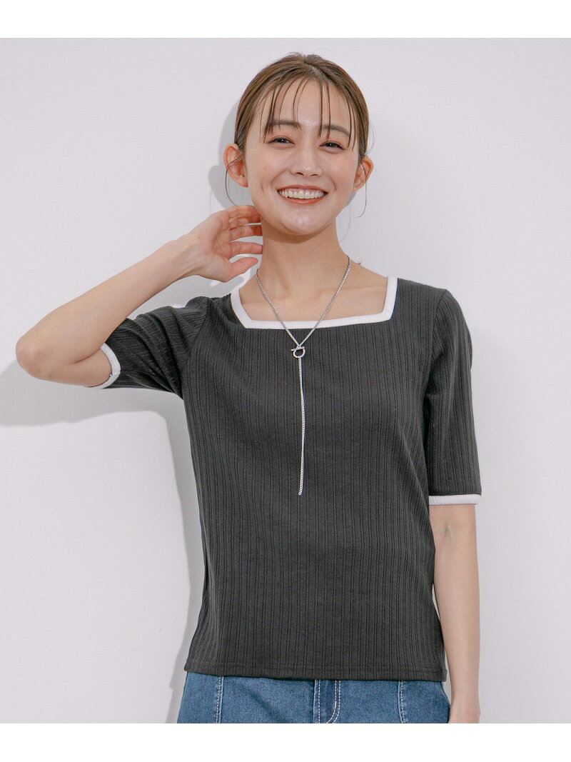 【SALE／13%OFF】配色パイピングトップス JAYRO ジャイロ トップス カットソー・Tシャツ パープル ベージュ ブラック ホワイト【RBA_E】[Rakuten Fashion]