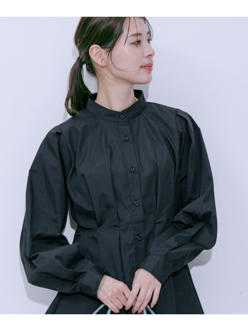 樂天商城 - 【SALE／10%OFF】ウエストボリュームタックスタンドブラウス JAYRO ジャイロ トップス シャツ・ブラウス ブルー ブラック グレー ホワイト【RBA_E】【送料無料】[Rakuten Fashion]