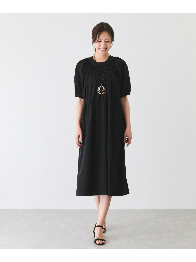 樂天商城 - 【SALE／30%OFF】シャーリング袖タックワンピース JAYRO ジャイロ ワンピース・ドレス ワンピース ブラック ベージュ【RBA_E】【送料無料】[Rakuten Fashion]